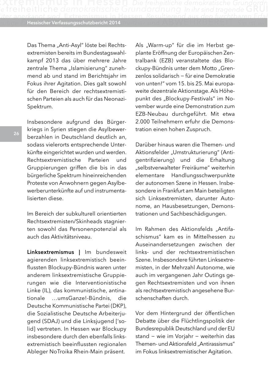 Seite 25 des Verfassungsschutzbericht 2014 Hessen
