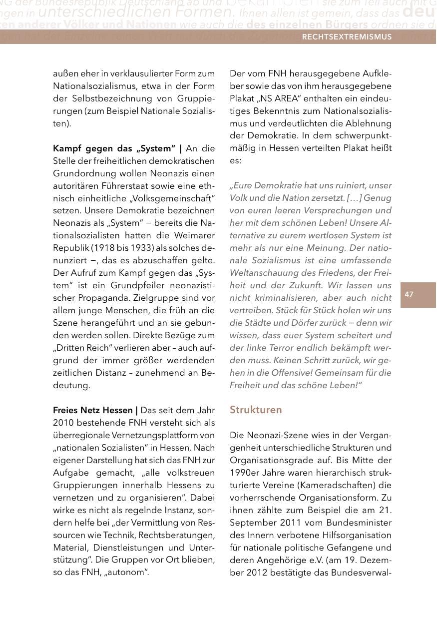 Seite 46 des Verfassungsschutzbericht 2014 Hessen