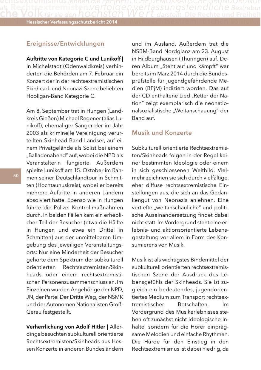 Seite 49 des Verfassungsschutzbericht 2014 Hessen