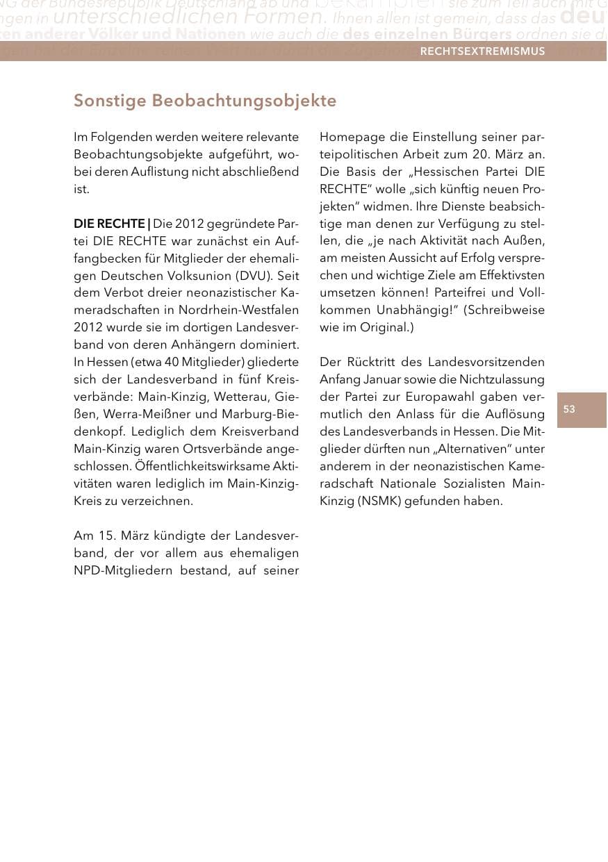 Seite 52 des Verfassungsschutzbericht 2014 Hessen