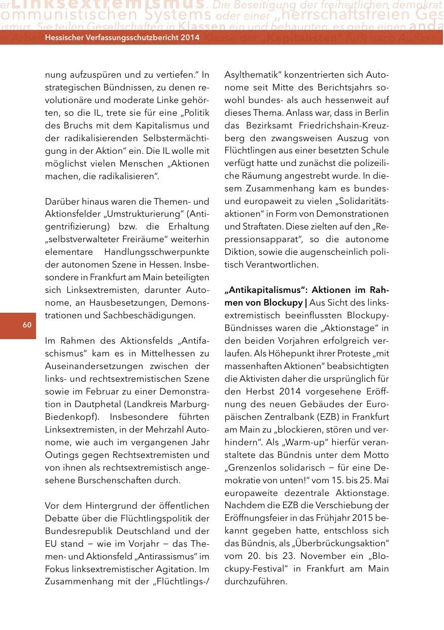 Seite 59 des Verfassungsschutzbericht 2014 Hessen