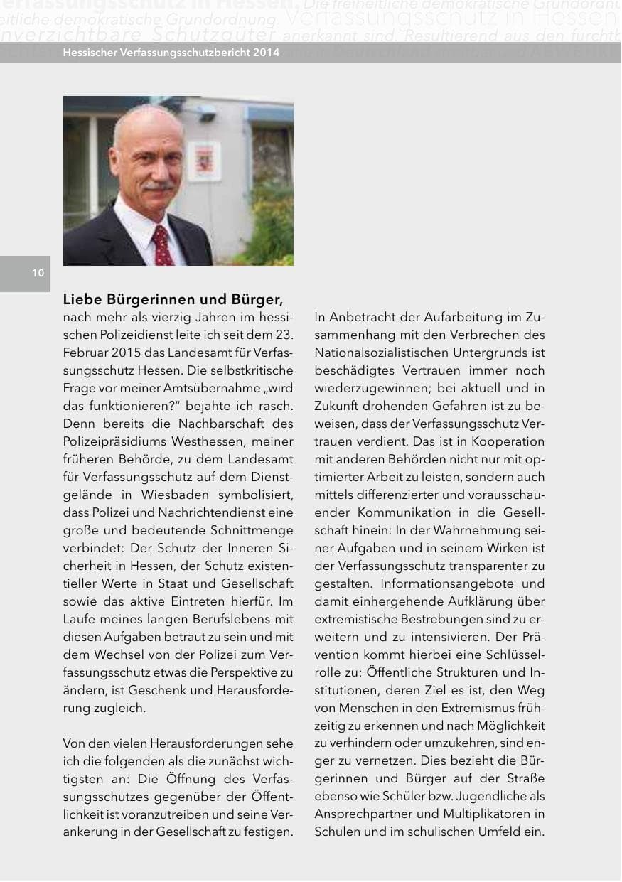 Seite 9 des Verfassungsschutzbericht 2014 Hessen