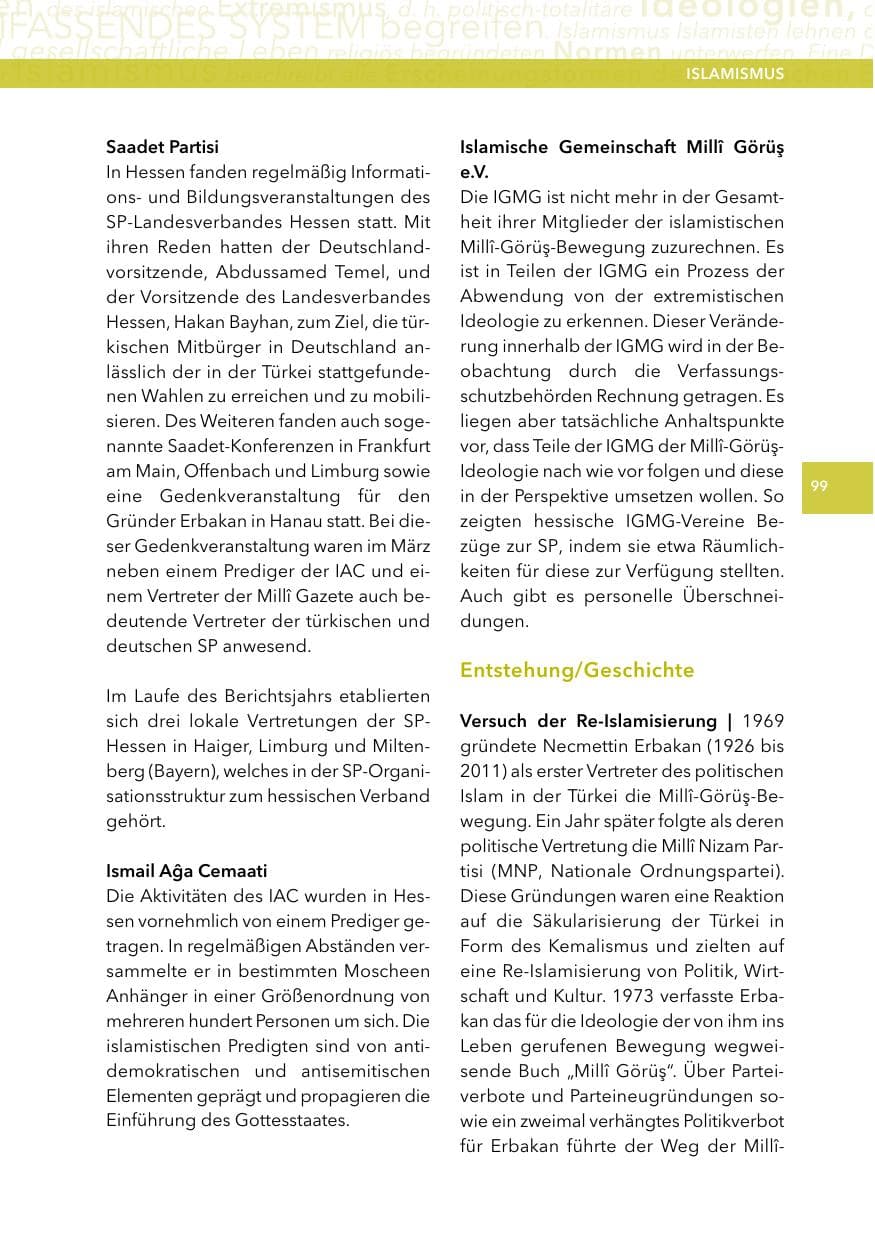 Seite 98 des Verfassungsschutzbericht 2014 Hessen