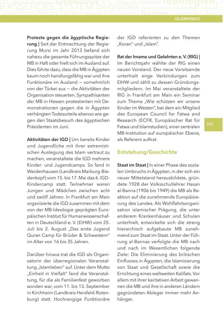 Seite 107 des Verfassungsschutzbericht 2015 Hessen
