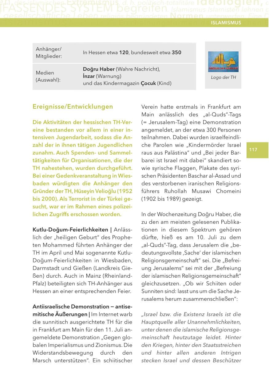 Seite 117 des Verfassungsschutzbericht 2015 Hessen
