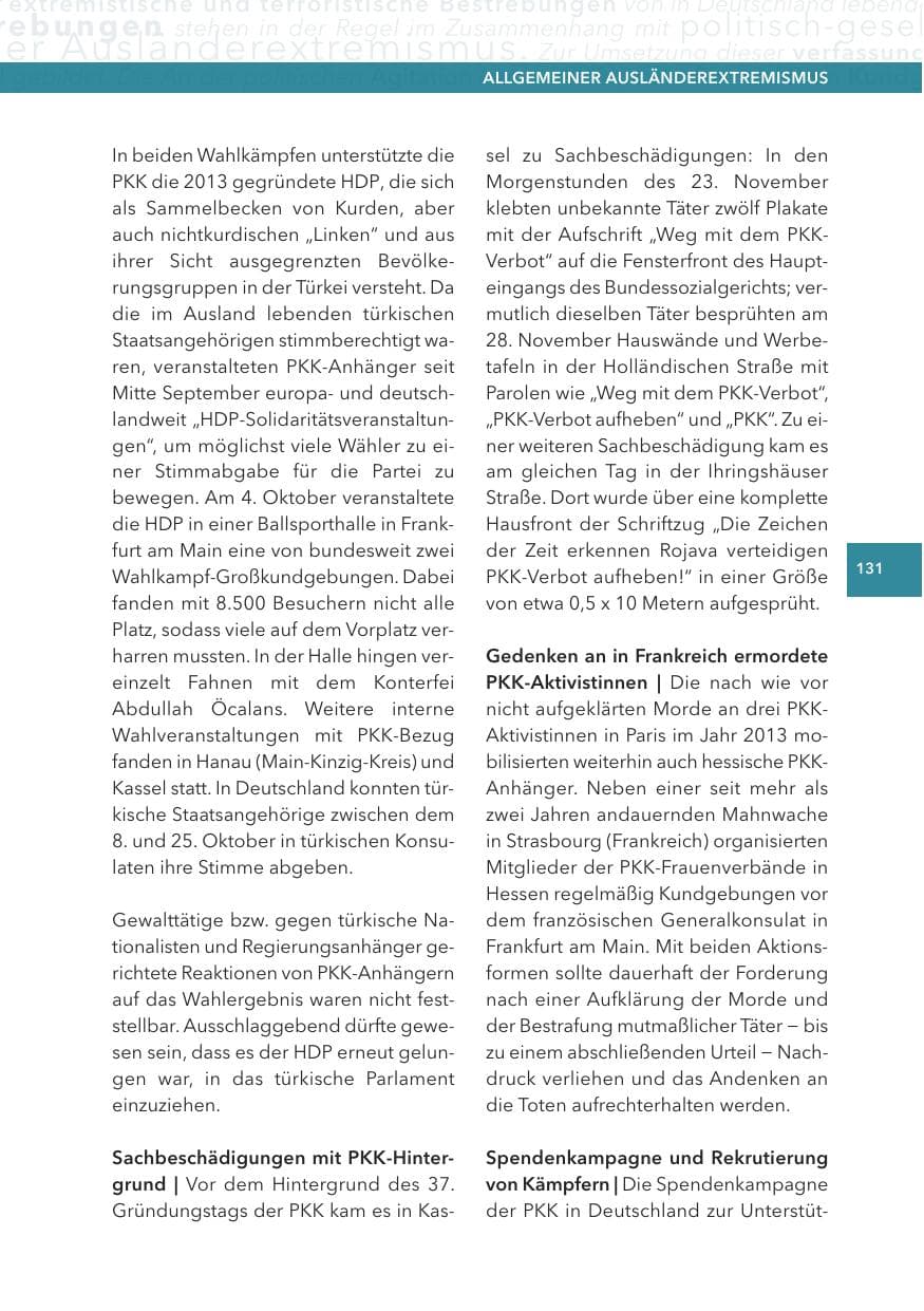 Seite 131 des Verfassungsschutzbericht 2015 Hessen