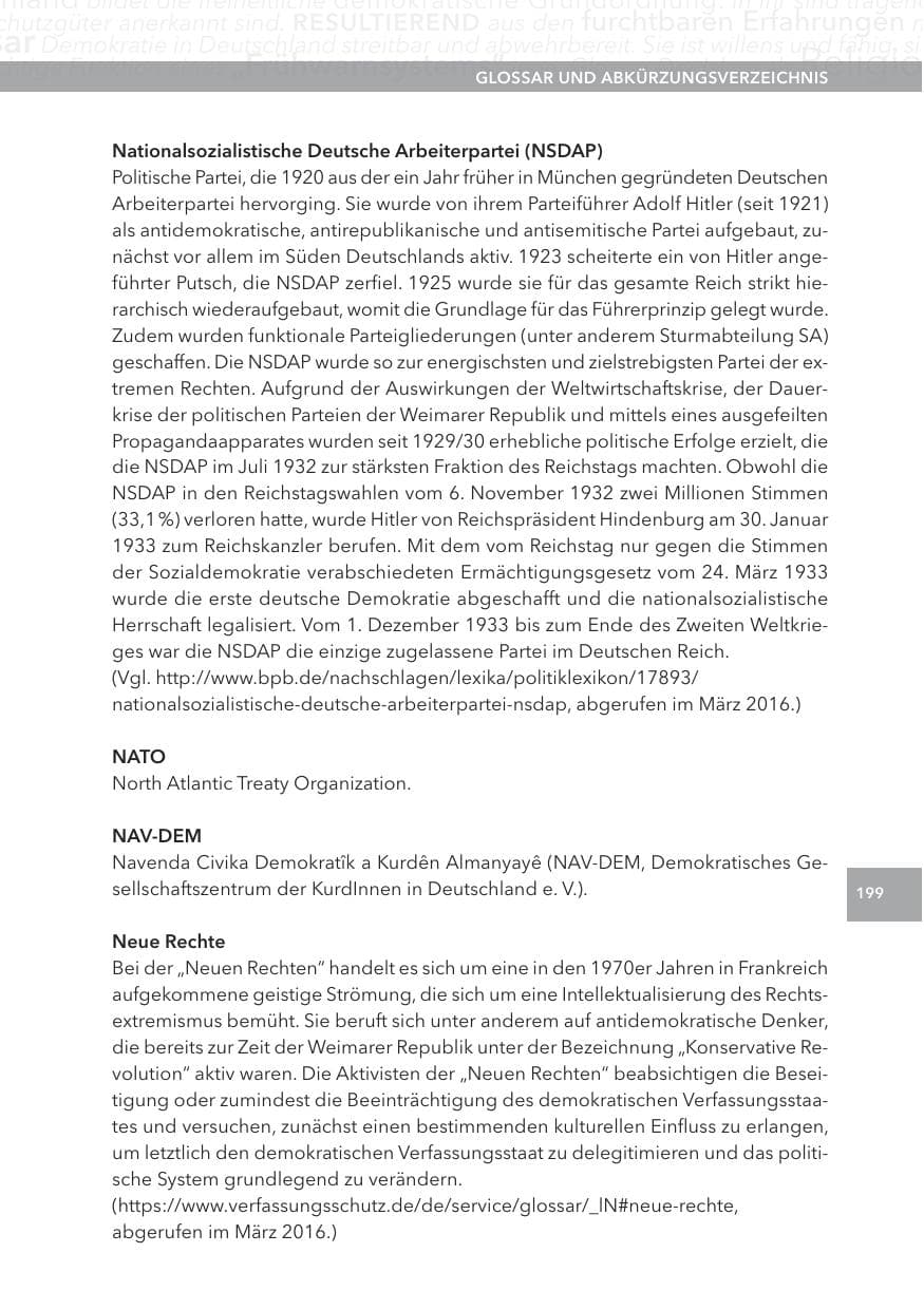 Seite 199 des Verfassungsschutzbericht 2015 Hessen