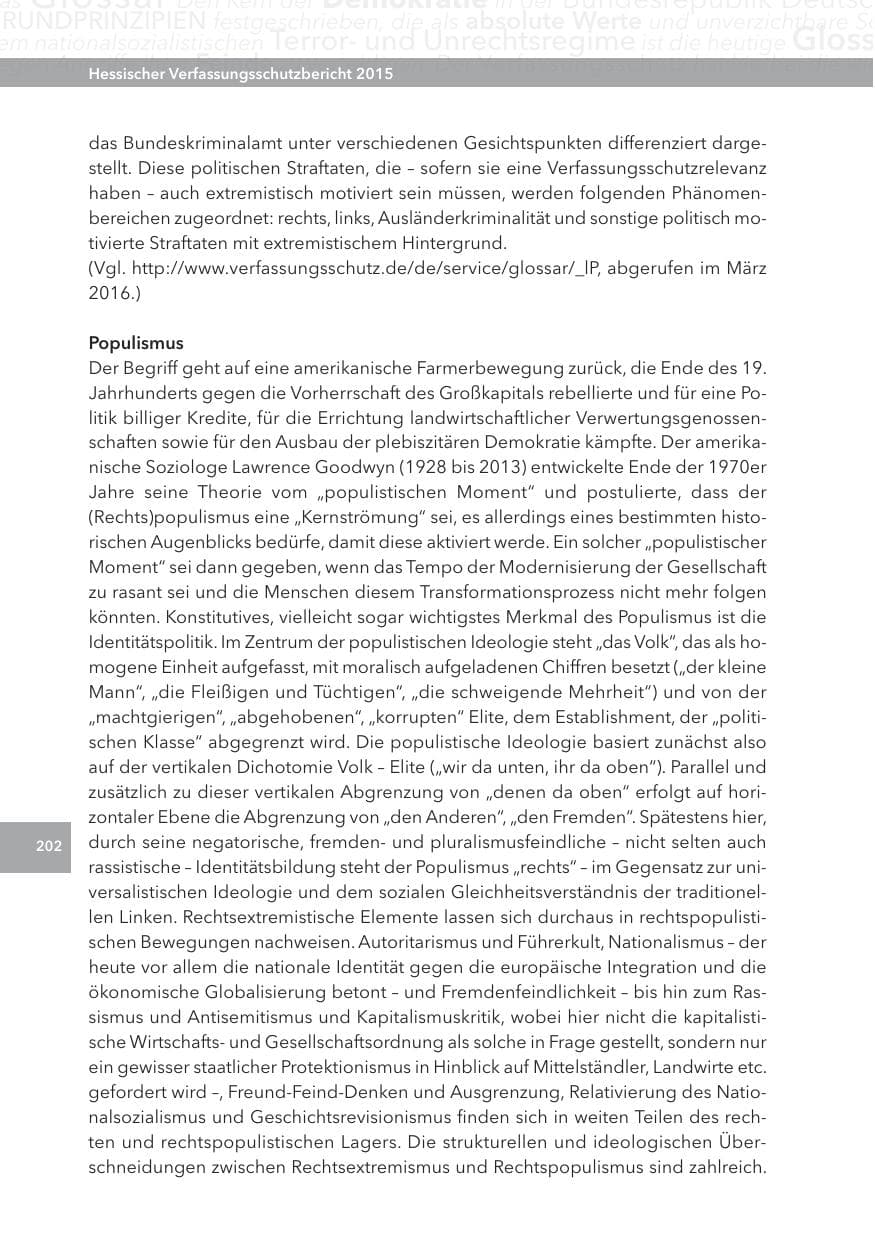 Seite 202 des Verfassungsschutzbericht 2015 Hessen