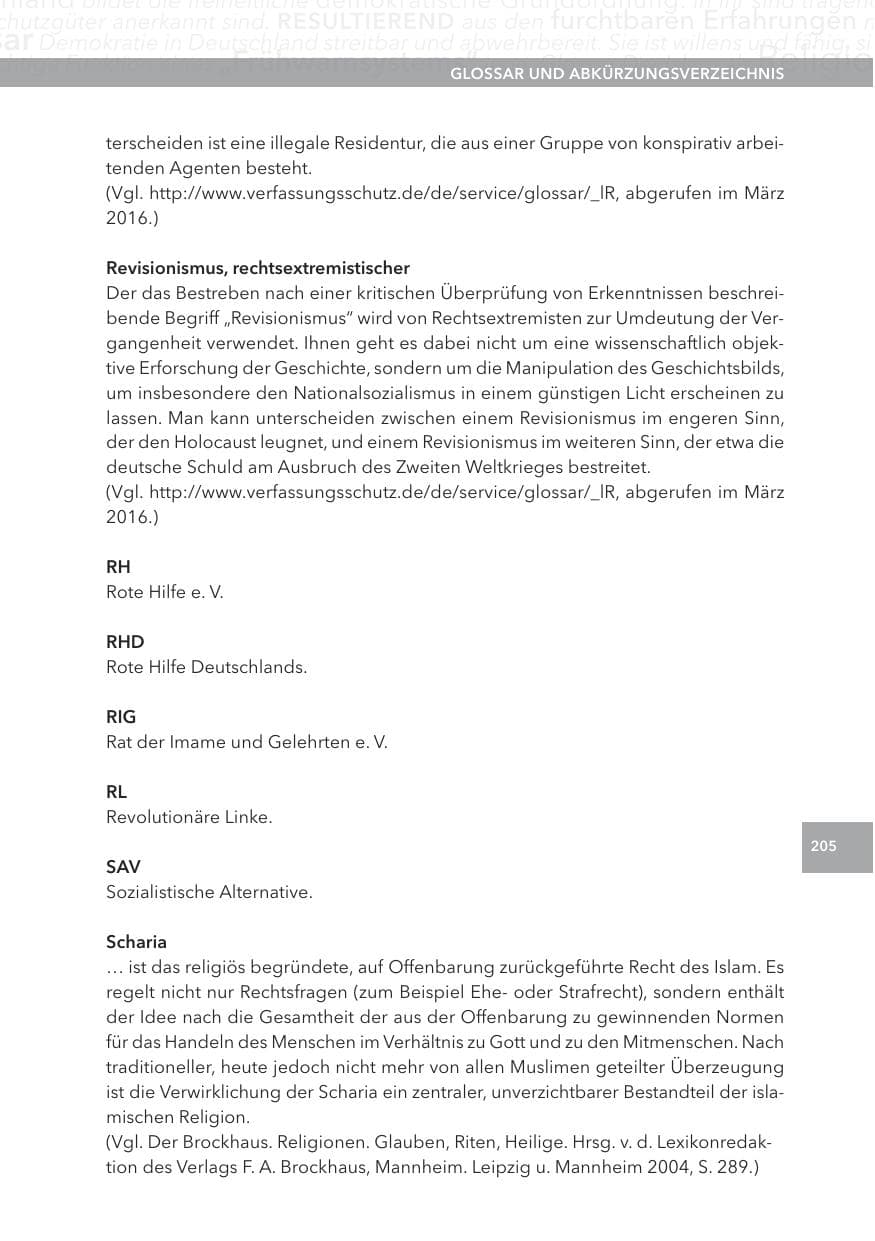 Seite 205 des Verfassungsschutzbericht 2015 Hessen
