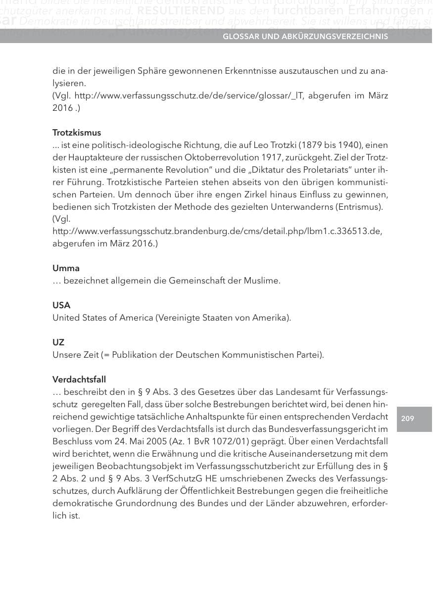 Seite 209 des Verfassungsschutzbericht 2015 Hessen