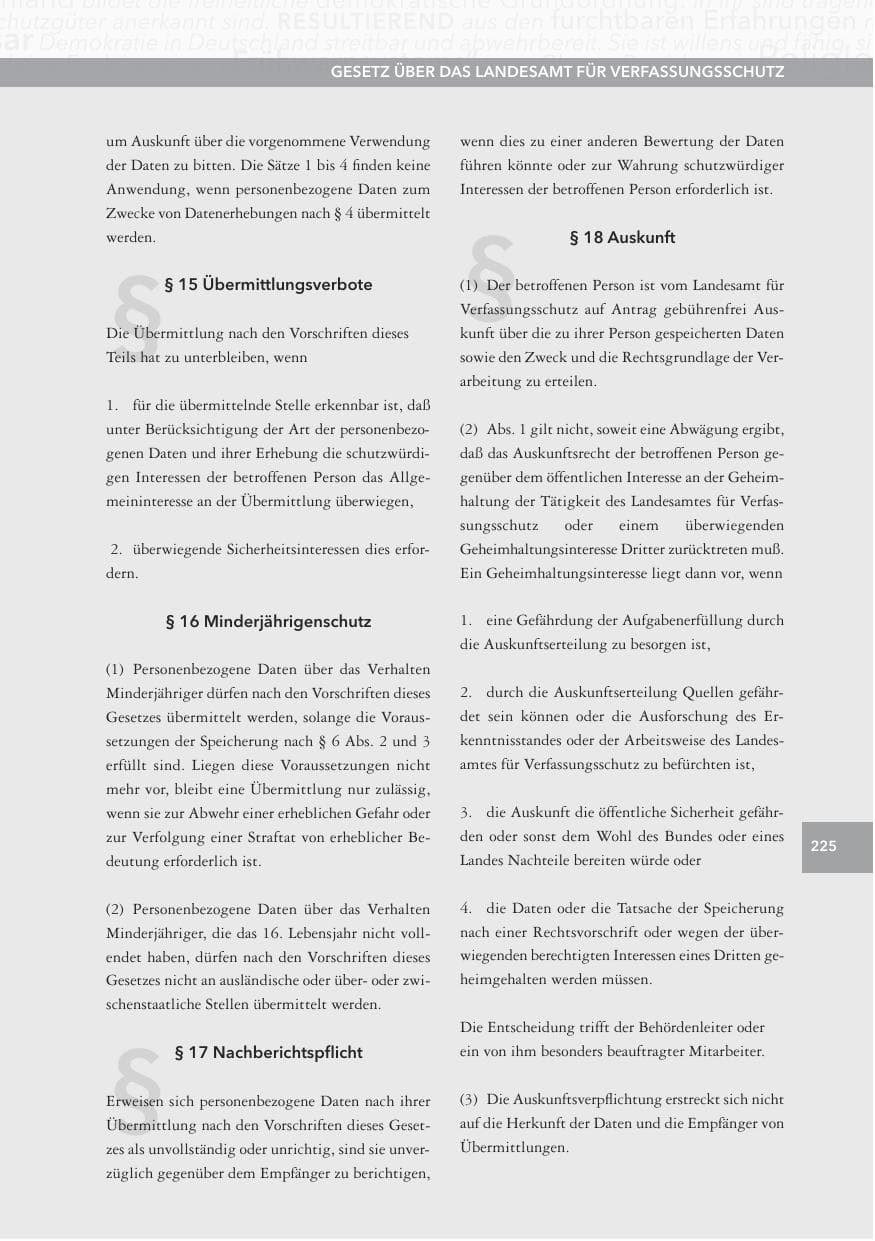 Seite 225 des Verfassungsschutzbericht 2015 Hessen