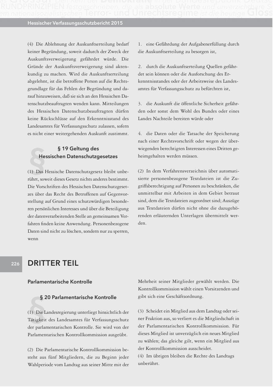 Seite 226 des Verfassungsschutzbericht 2015 Hessen
