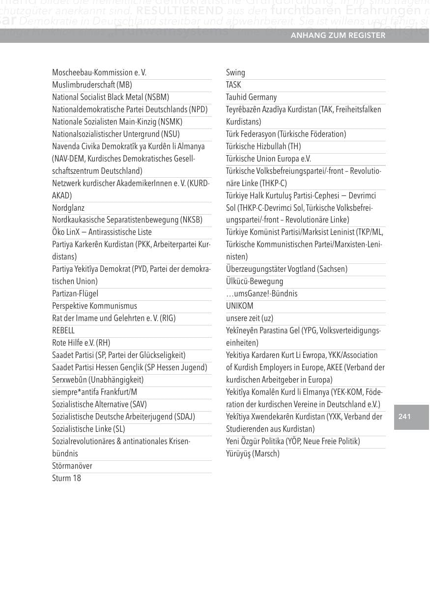 Seite 241 des Verfassungsschutzbericht 2015 Hessen