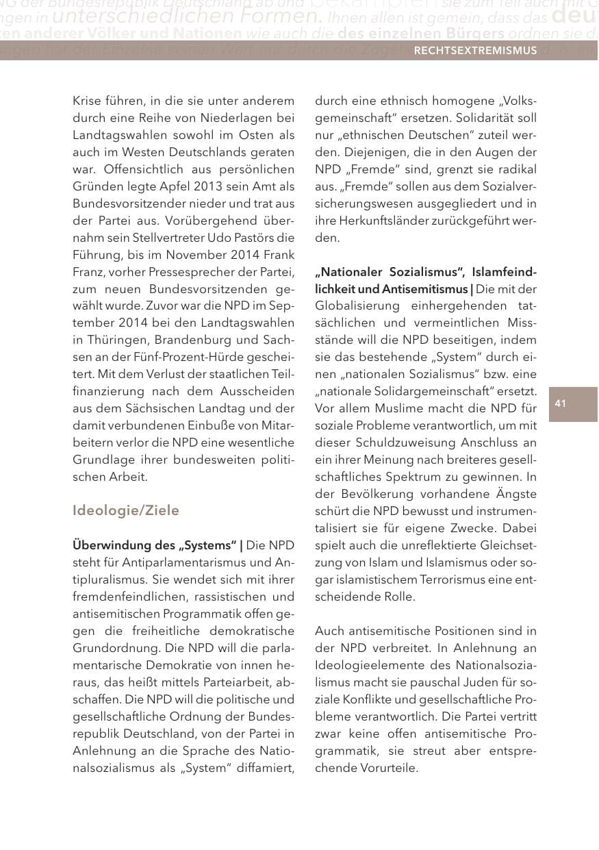 Seite 41 des Verfassungsschutzbericht 2015 Hessen