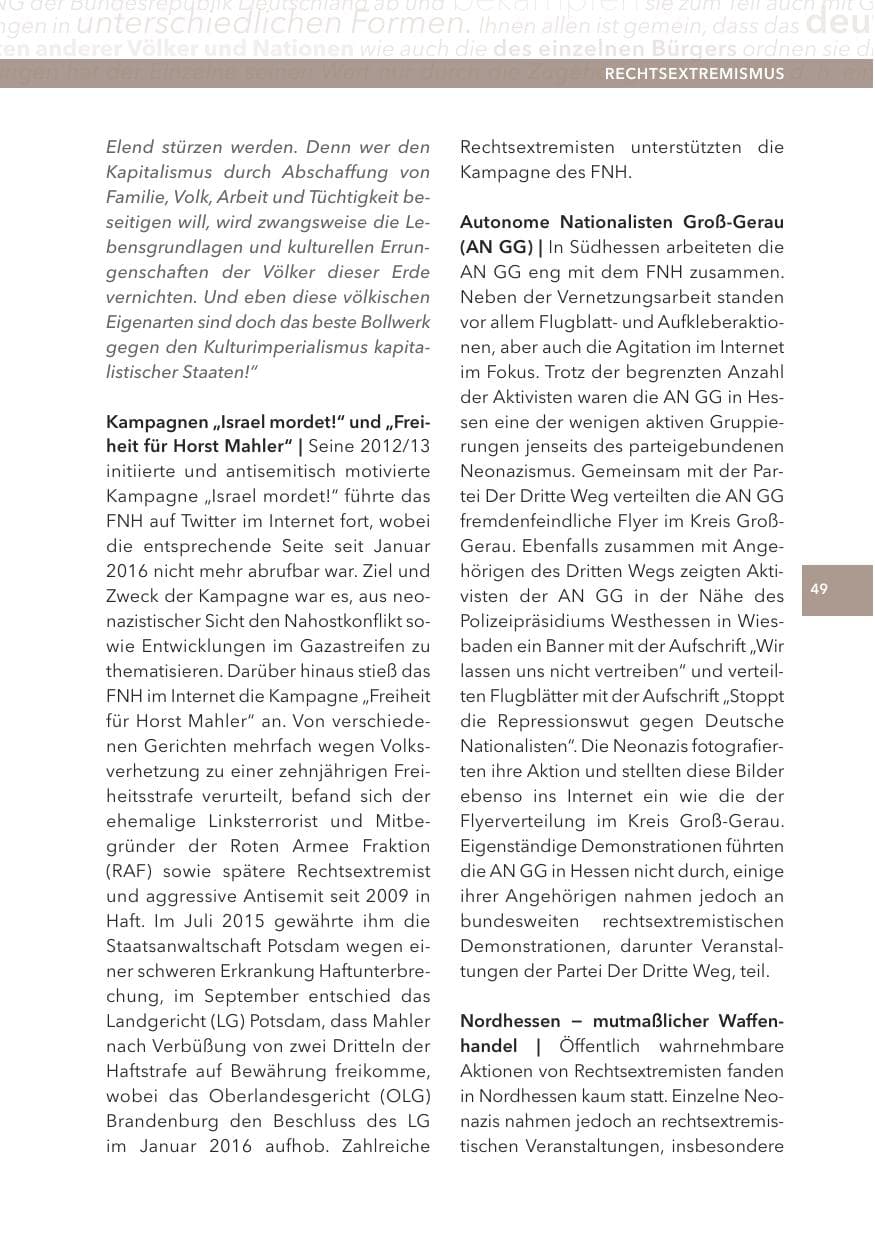 Seite 49 des Verfassungsschutzbericht 2015 Hessen