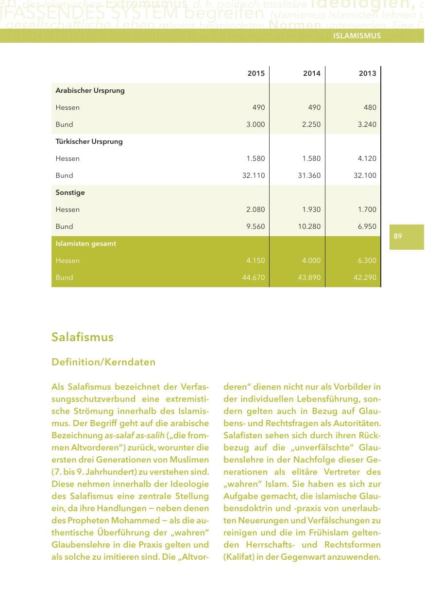 Seite 89 des Verfassungsschutzbericht 2015 Hessen