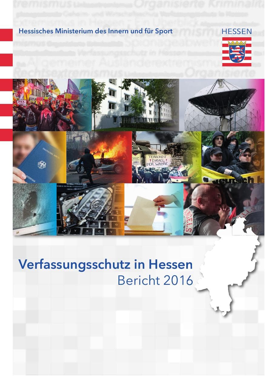 Seite 1 des Verfassungsschutzbericht 2016 Hessen