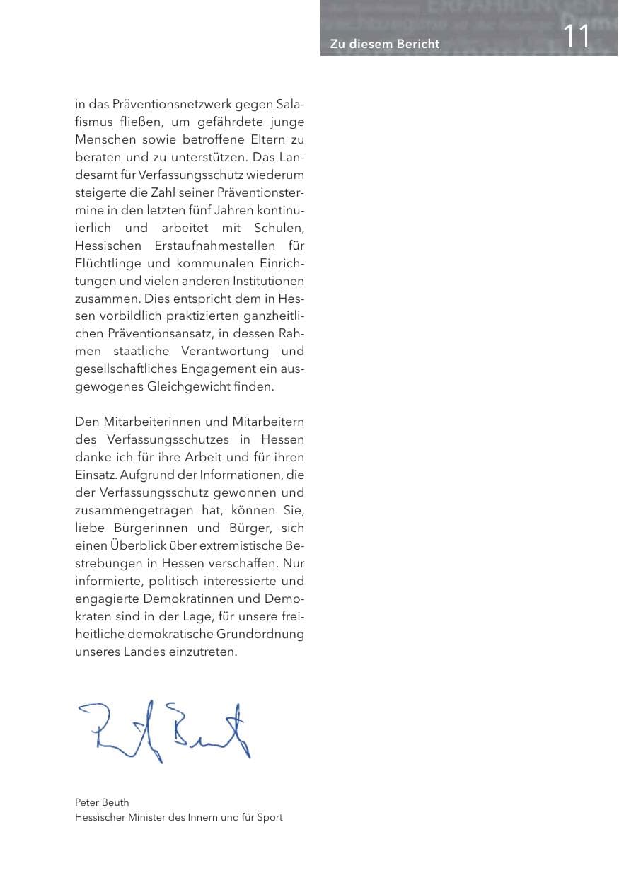 Seite 11 des Verfassungsschutzbericht 2016 Hessen