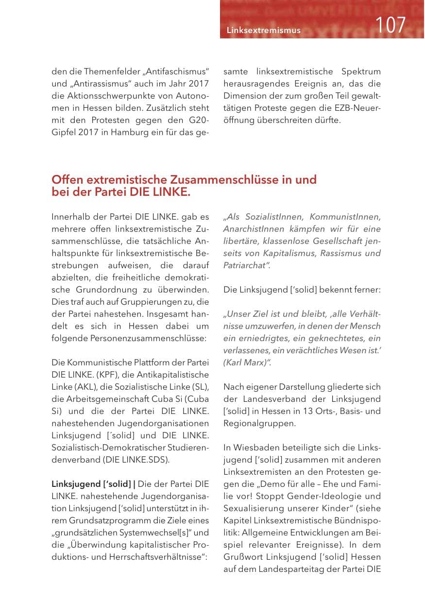 Seite 107 des Verfassungsschutzbericht 2016 Hessen