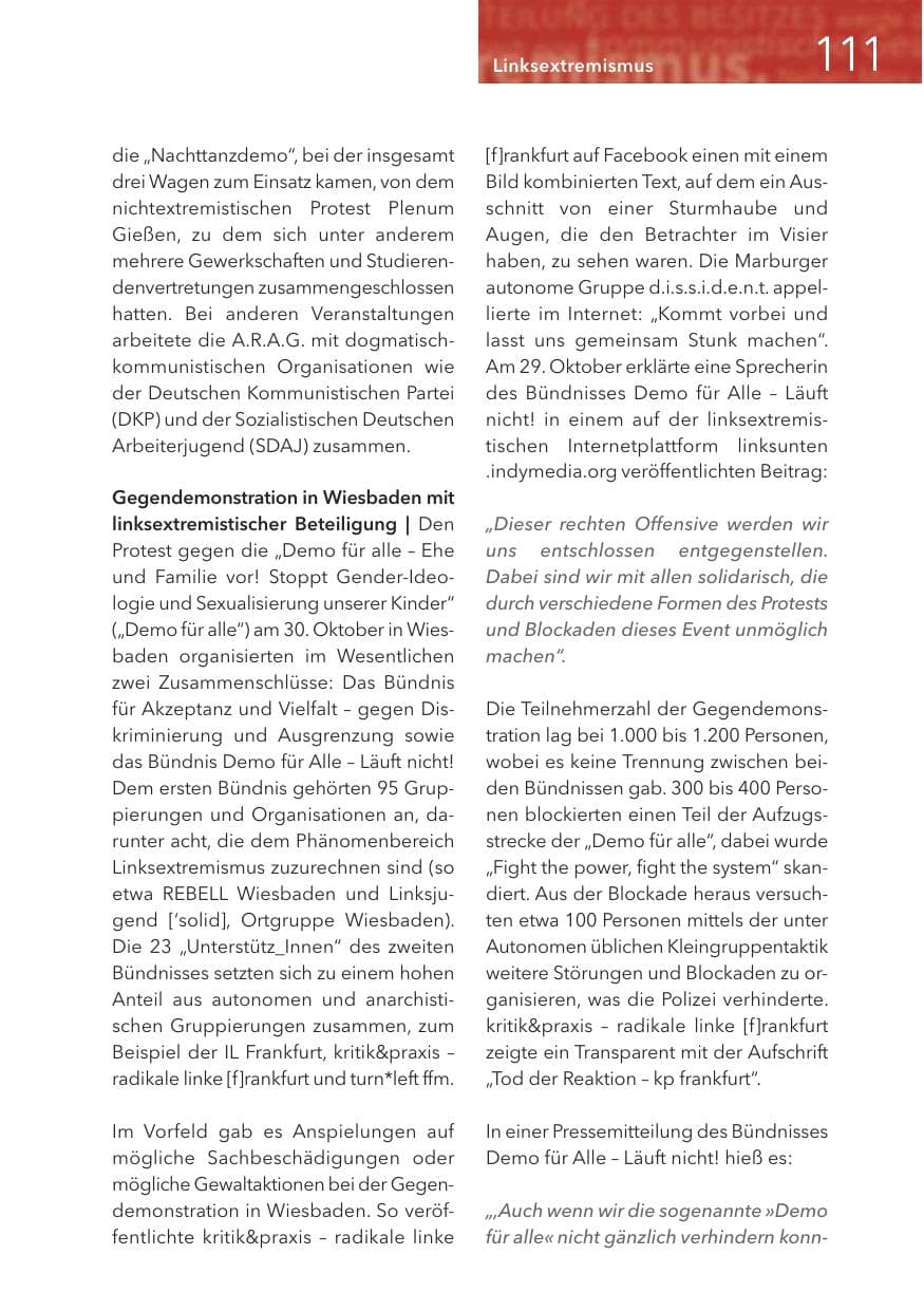 Seite 111 des Verfassungsschutzbericht 2016 Hessen