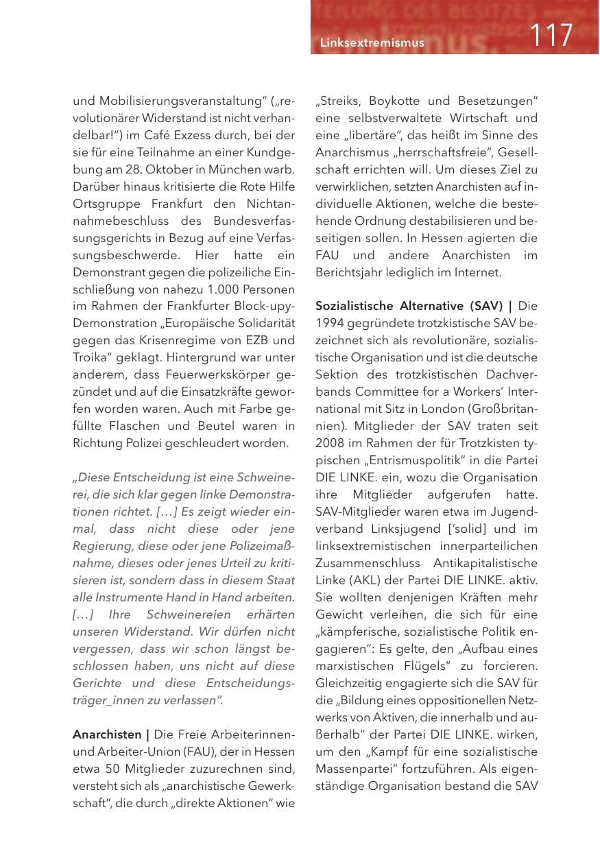 Seite 117 des Verfassungsschutzbericht 2016 Hessen