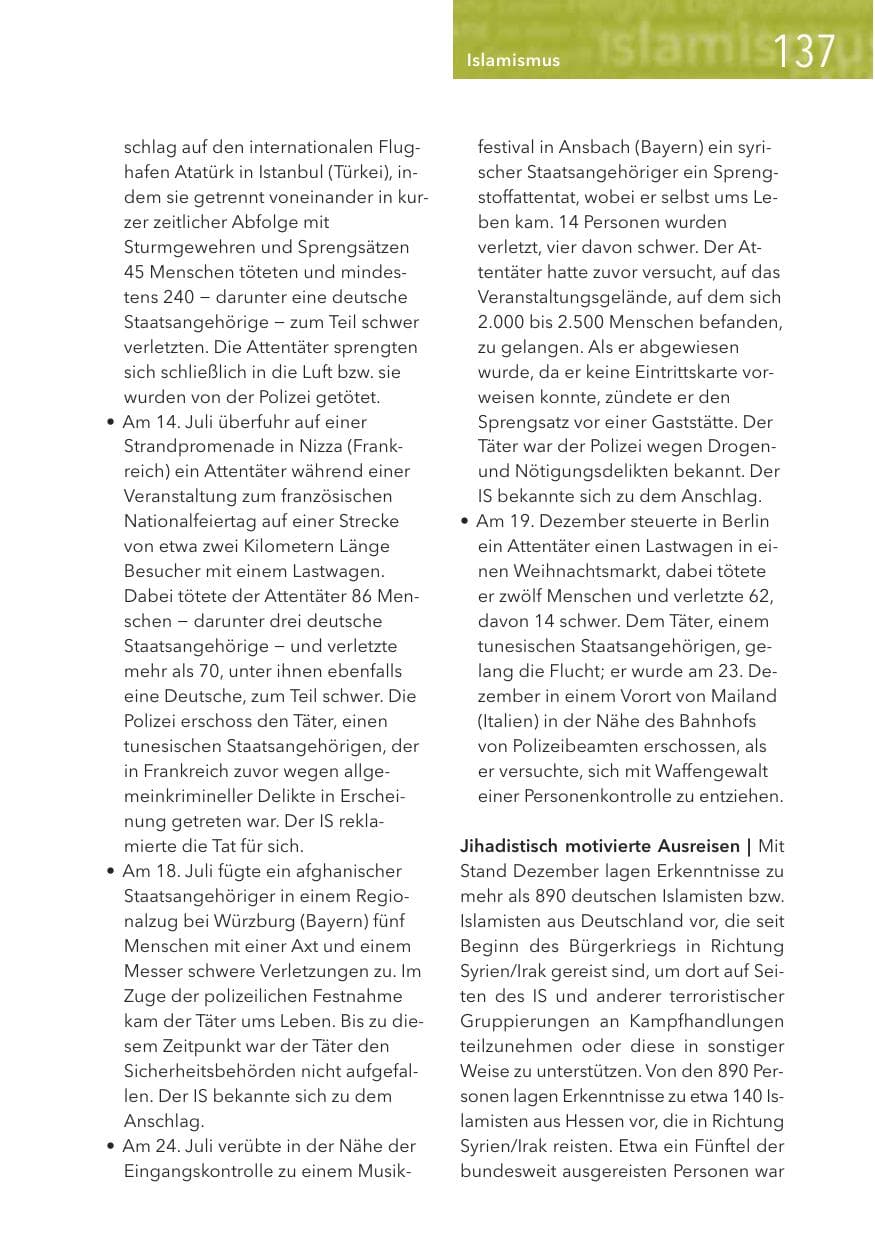 Seite 137 des Verfassungsschutzbericht 2016 Hessen