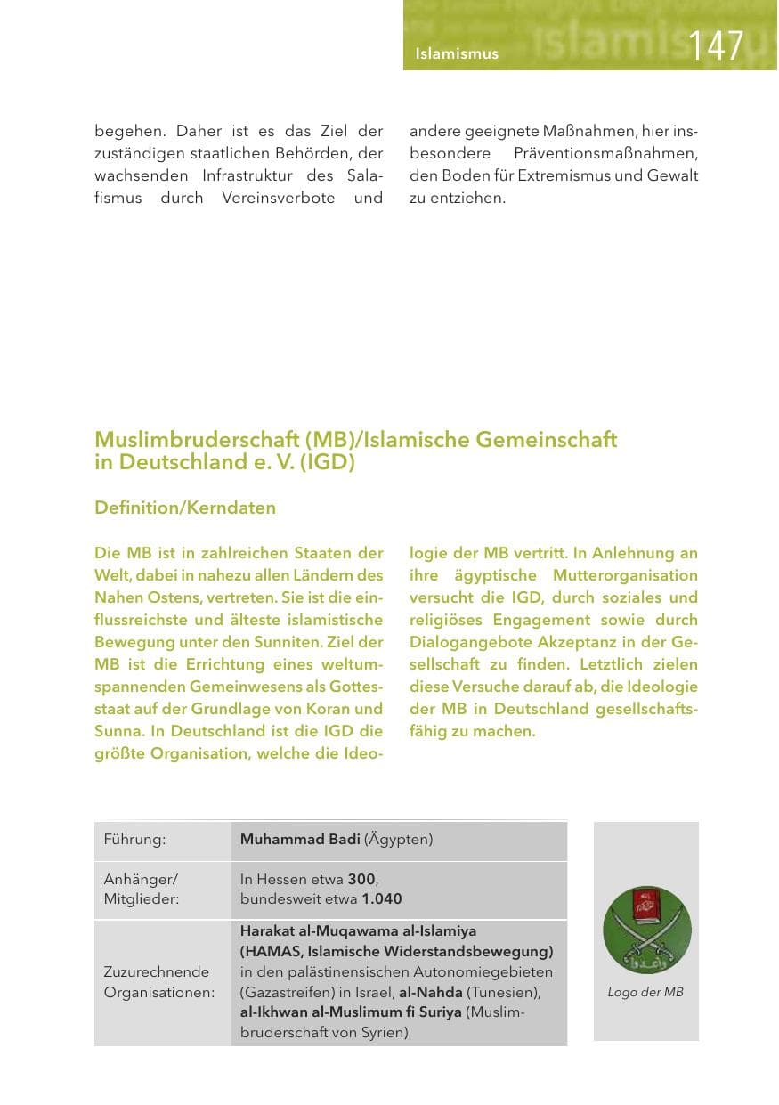 Seite 147 des Verfassungsschutzbericht 2016 Hessen
