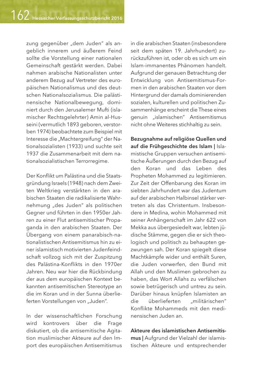 Seite 162 des Verfassungsschutzbericht 2016 Hessen