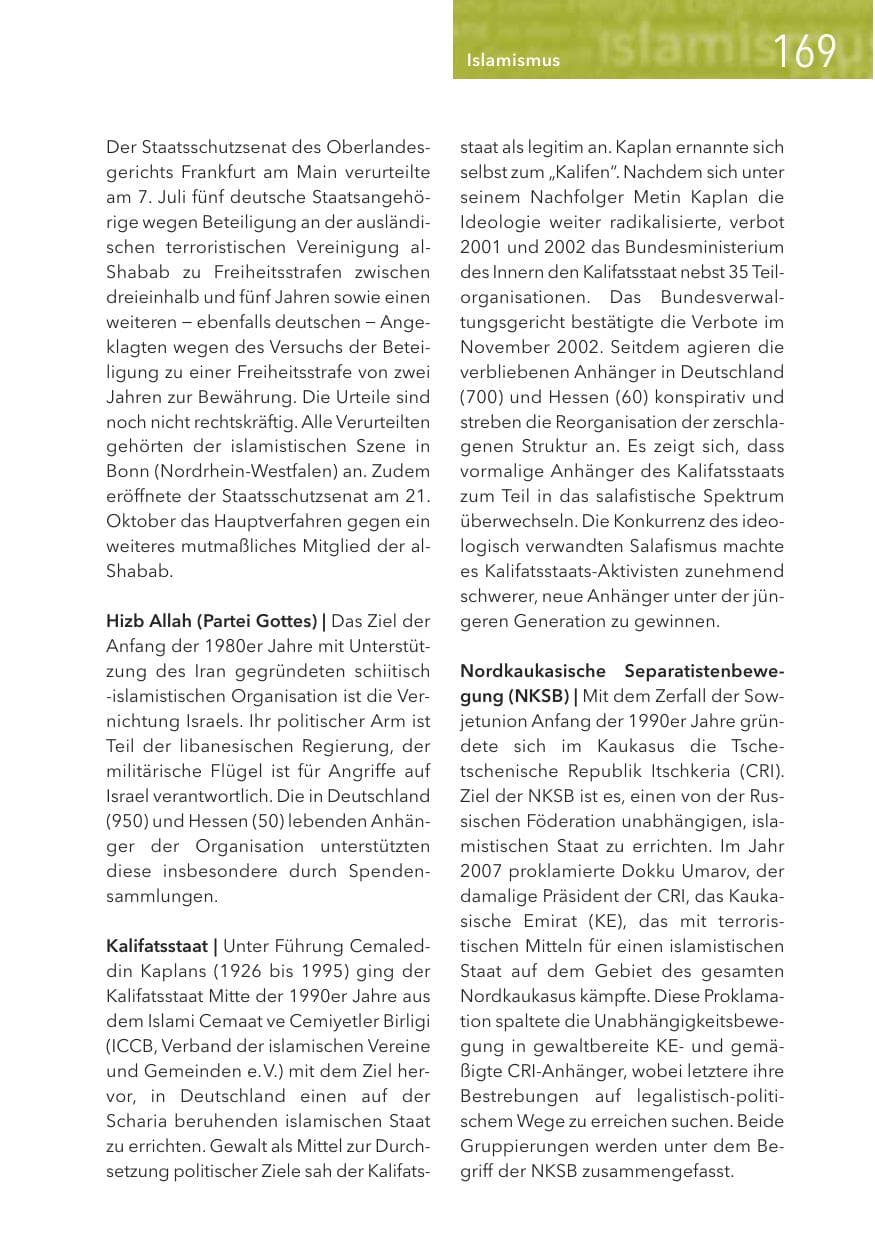 Seite 169 des Verfassungsschutzbericht 2016 Hessen
