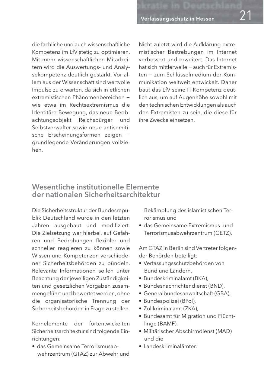 Seite 21 des Verfassungsschutzbericht 2016 Hessen