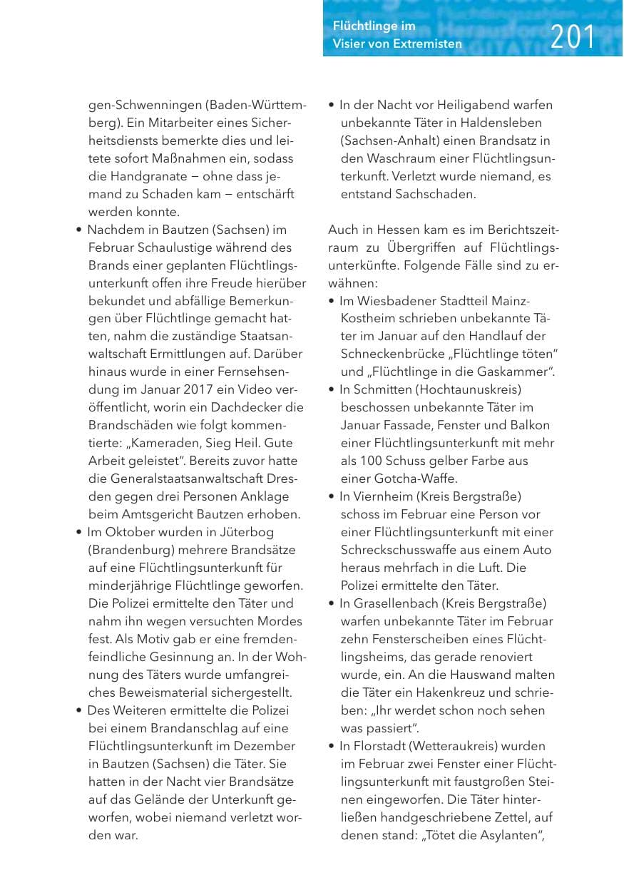 Seite 201 des Verfassungsschutzbericht 2016 Hessen