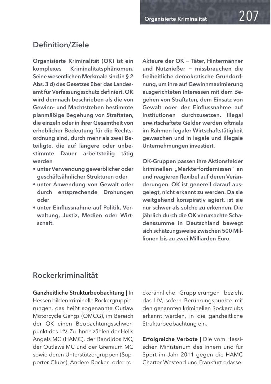 Seite 207 des Verfassungsschutzbericht 2016 Hessen
