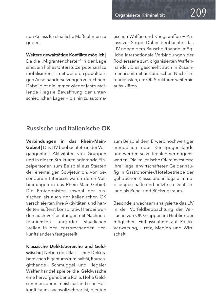 Seite 209 des Verfassungsschutzbericht 2016 Hessen