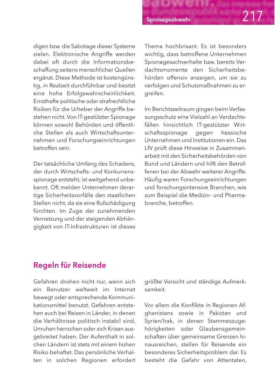 Seite 217 des Verfassungsschutzbericht 2016 Hessen