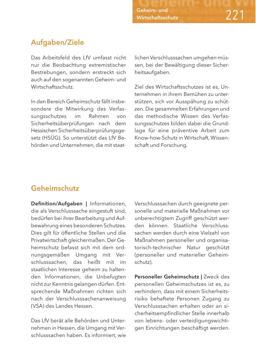 Seite 221 des Verfassungsschutzbericht 2016 Hessen