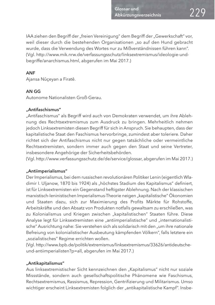 Seite 229 des Verfassungsschutzbericht 2016 Hessen
