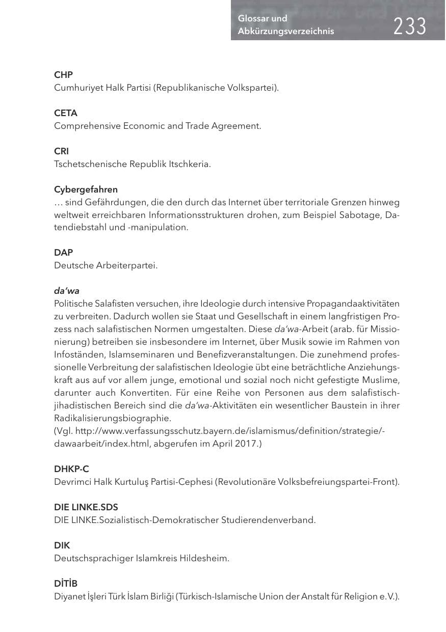 Seite 233 des Verfassungsschutzbericht 2016 Hessen