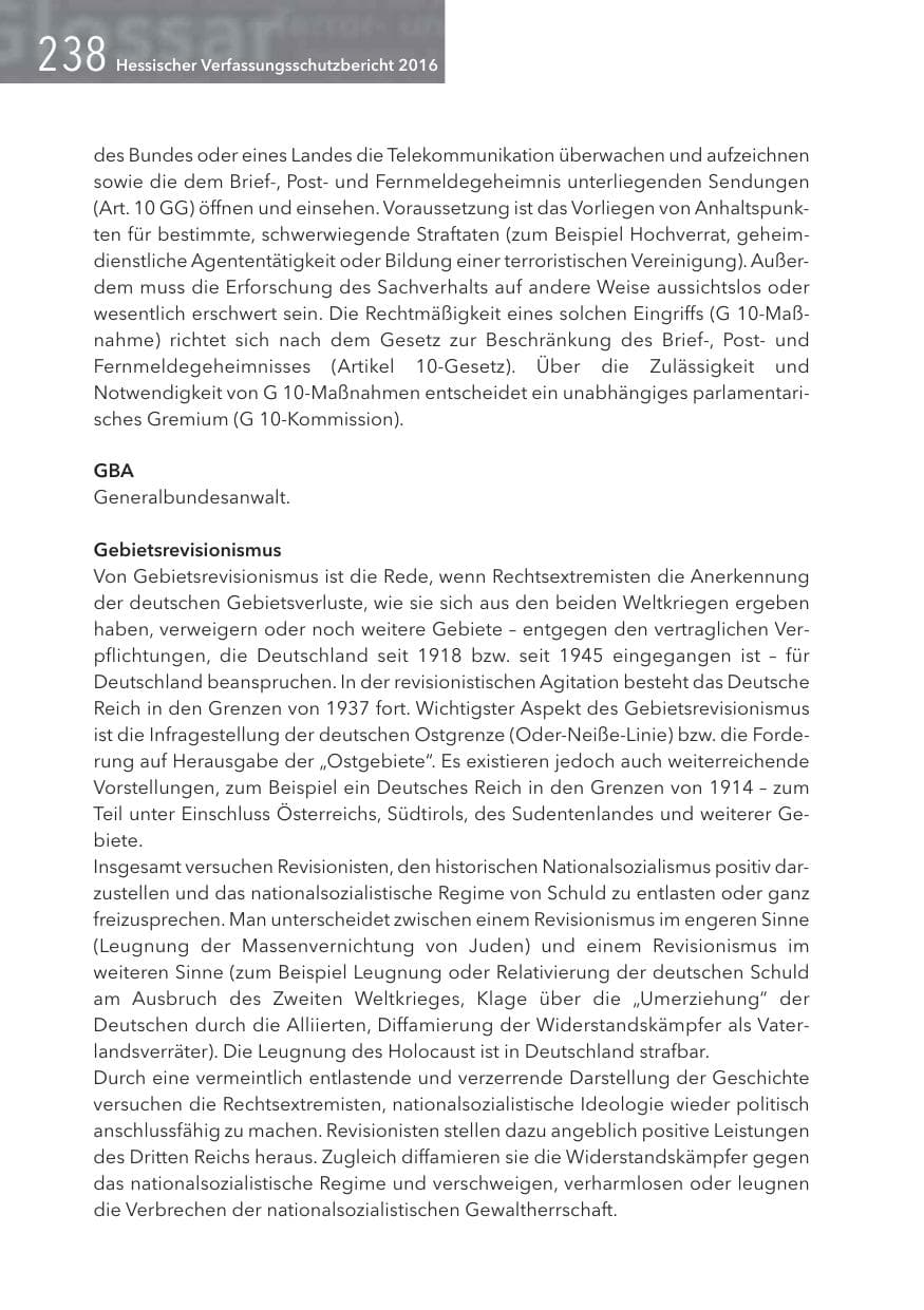 Seite 238 des Verfassungsschutzbericht 2016 Hessen