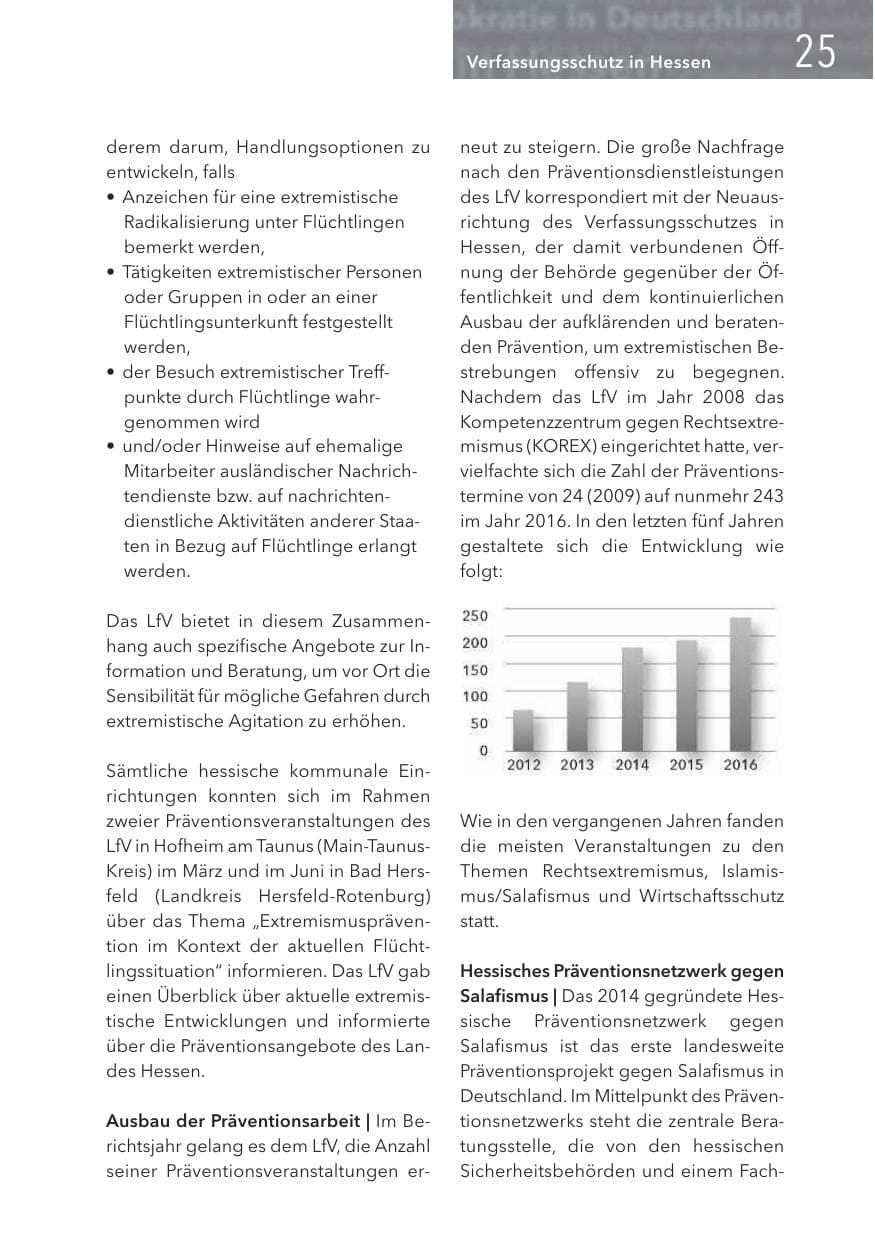 Seite 25 des Verfassungsschutzbericht 2016 Hessen