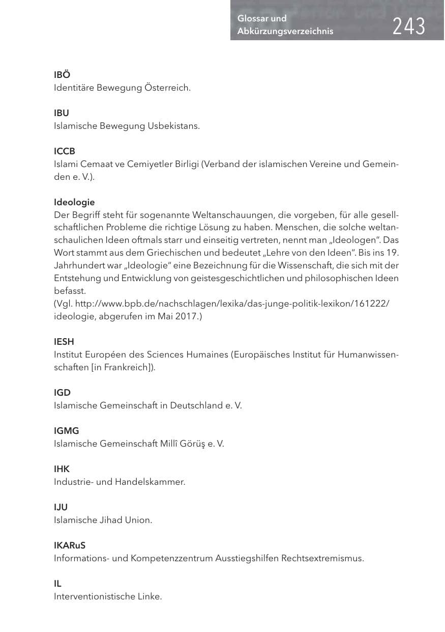 Seite 243 des Verfassungsschutzbericht 2016 Hessen