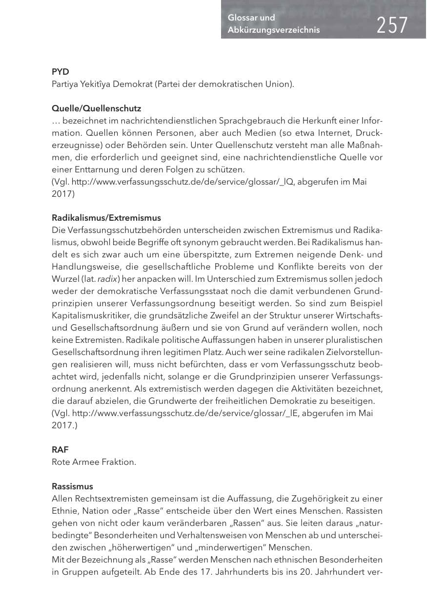 Seite 257 des Verfassungsschutzbericht 2016 Hessen