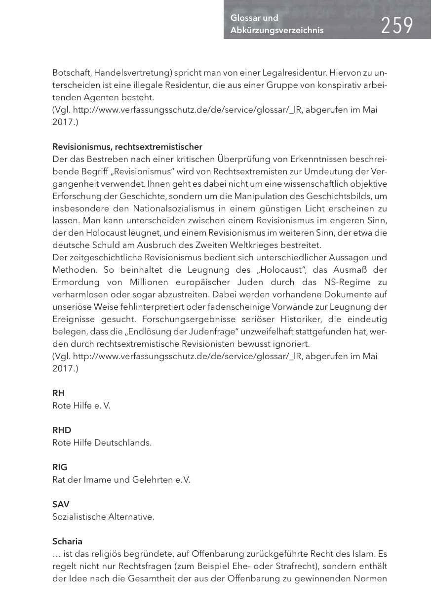 Seite 259 des Verfassungsschutzbericht 2016 Hessen