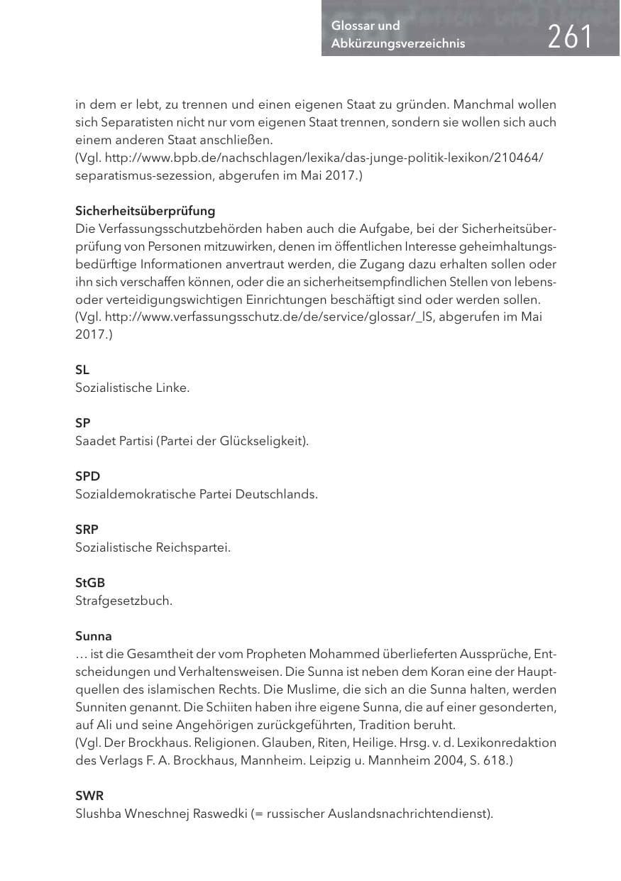 Seite 261 des Verfassungsschutzbericht 2016 Hessen