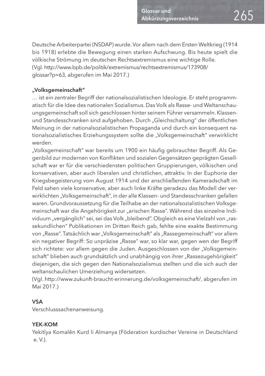 Seite 265 des Verfassungsschutzbericht 2016 Hessen