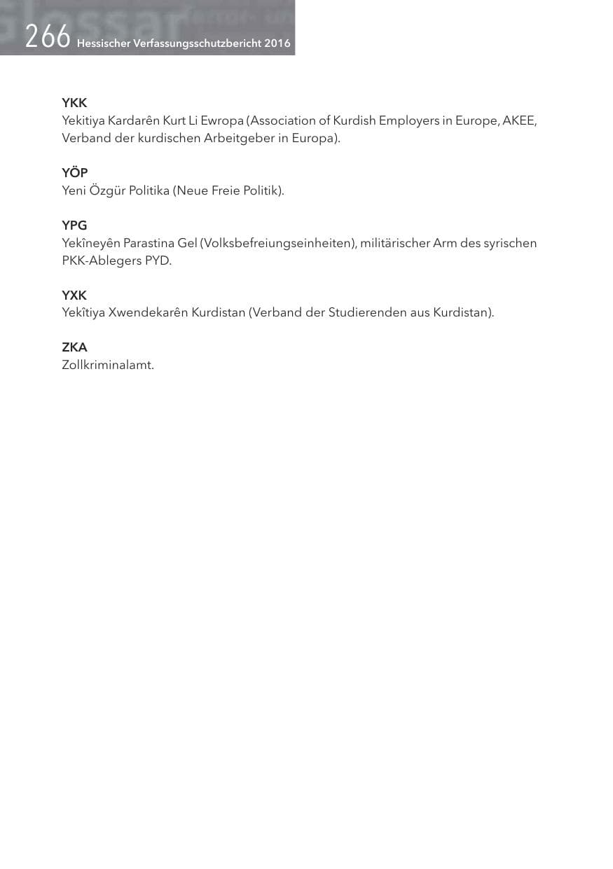 Seite 266 des Verfassungsschutzbericht 2016 Hessen