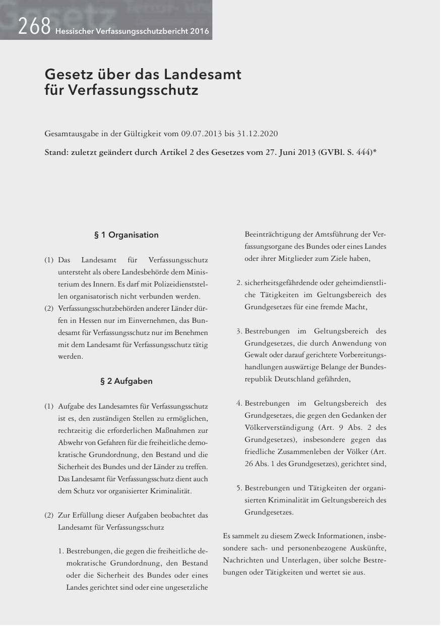 Seite 268 des Verfassungsschutzbericht 2016 Hessen