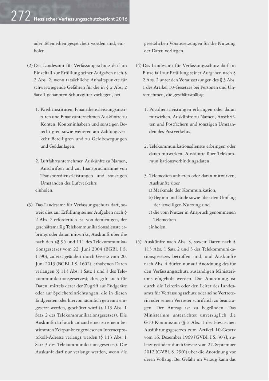 Seite 272 des Verfassungsschutzbericht 2016 Hessen