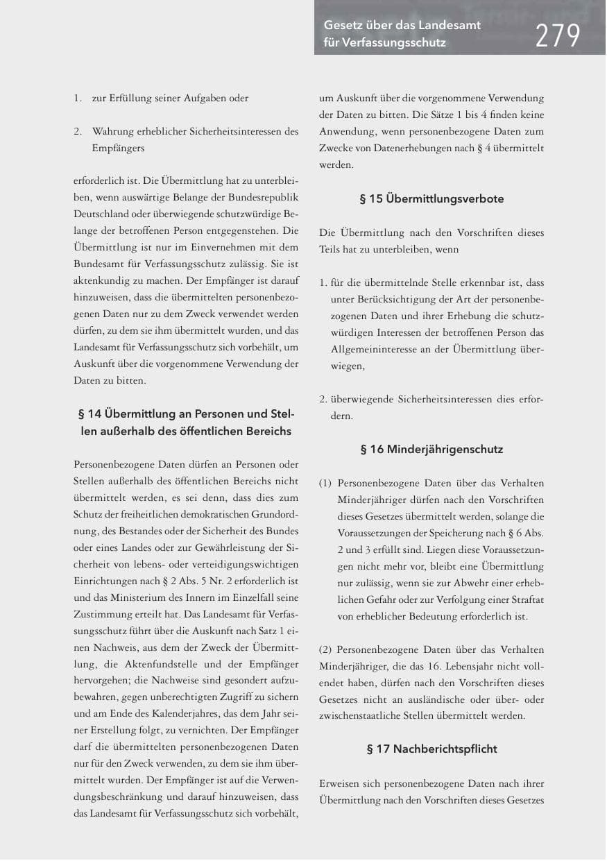 Seite 279 des Verfassungsschutzbericht 2016 Hessen