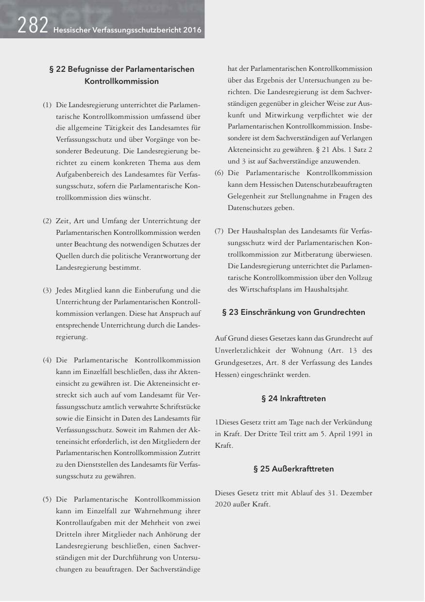 Seite 282 des Verfassungsschutzbericht 2016 Hessen