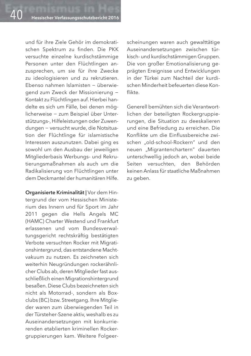 Seite 40 des Verfassungsschutzbericht 2016 Hessen